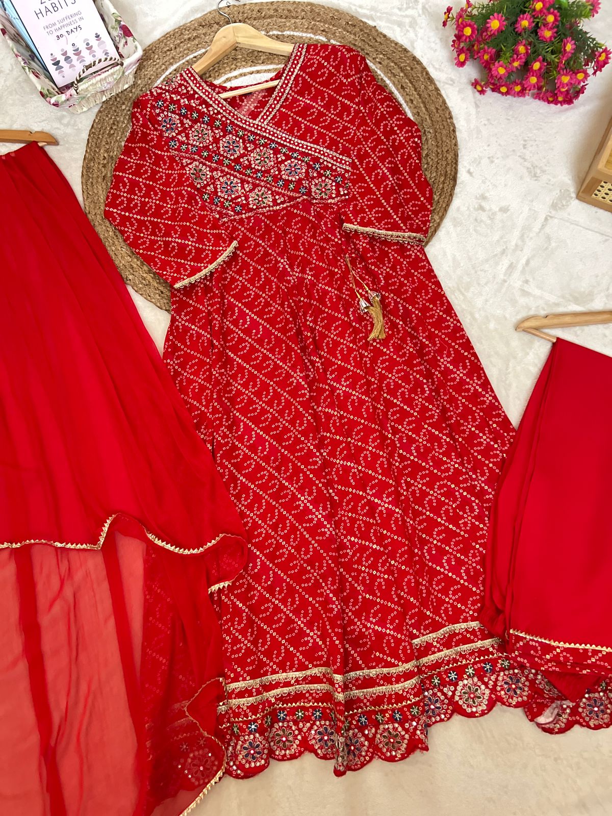 Rayon bandhani frock