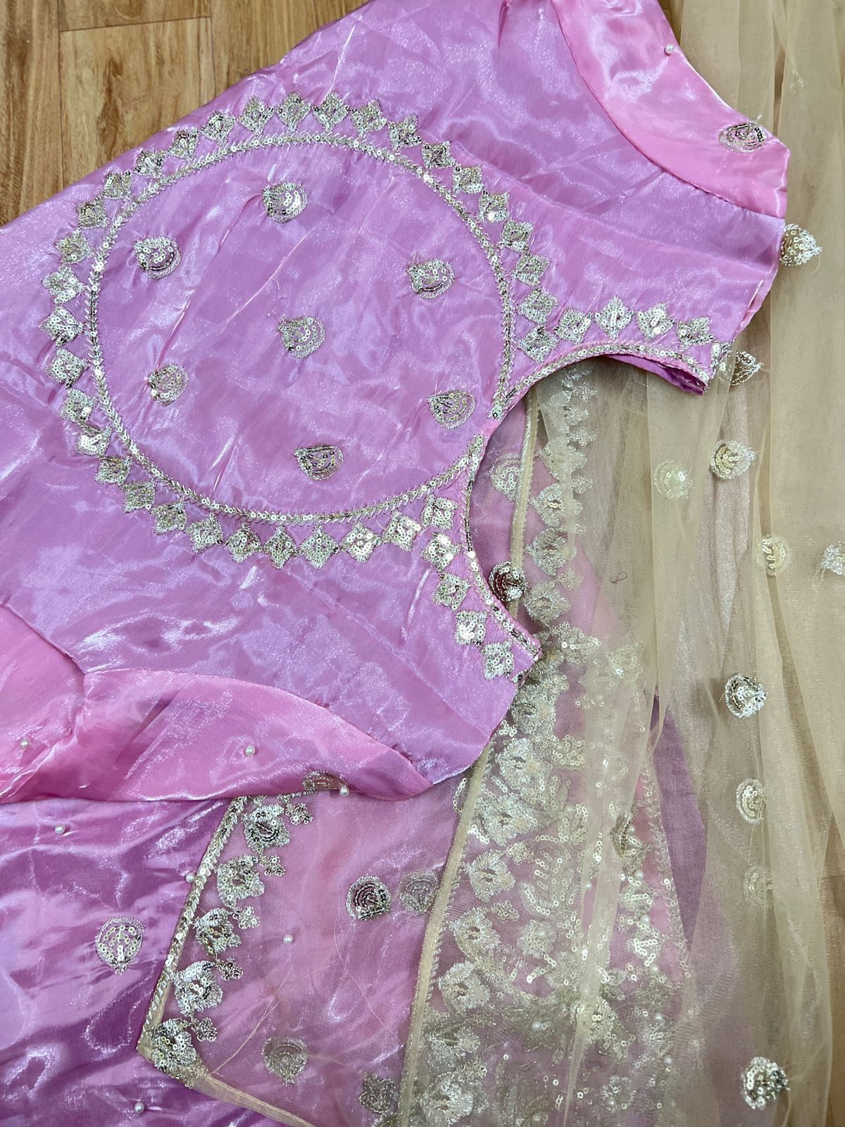 Premium shimmer silk suit