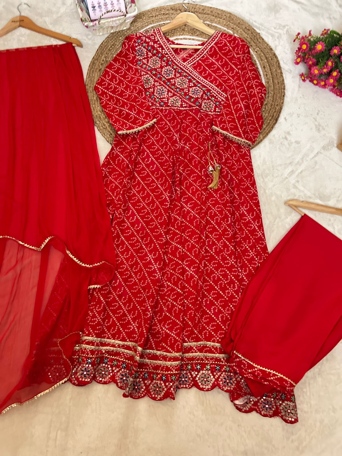 Rayon bandhani frock