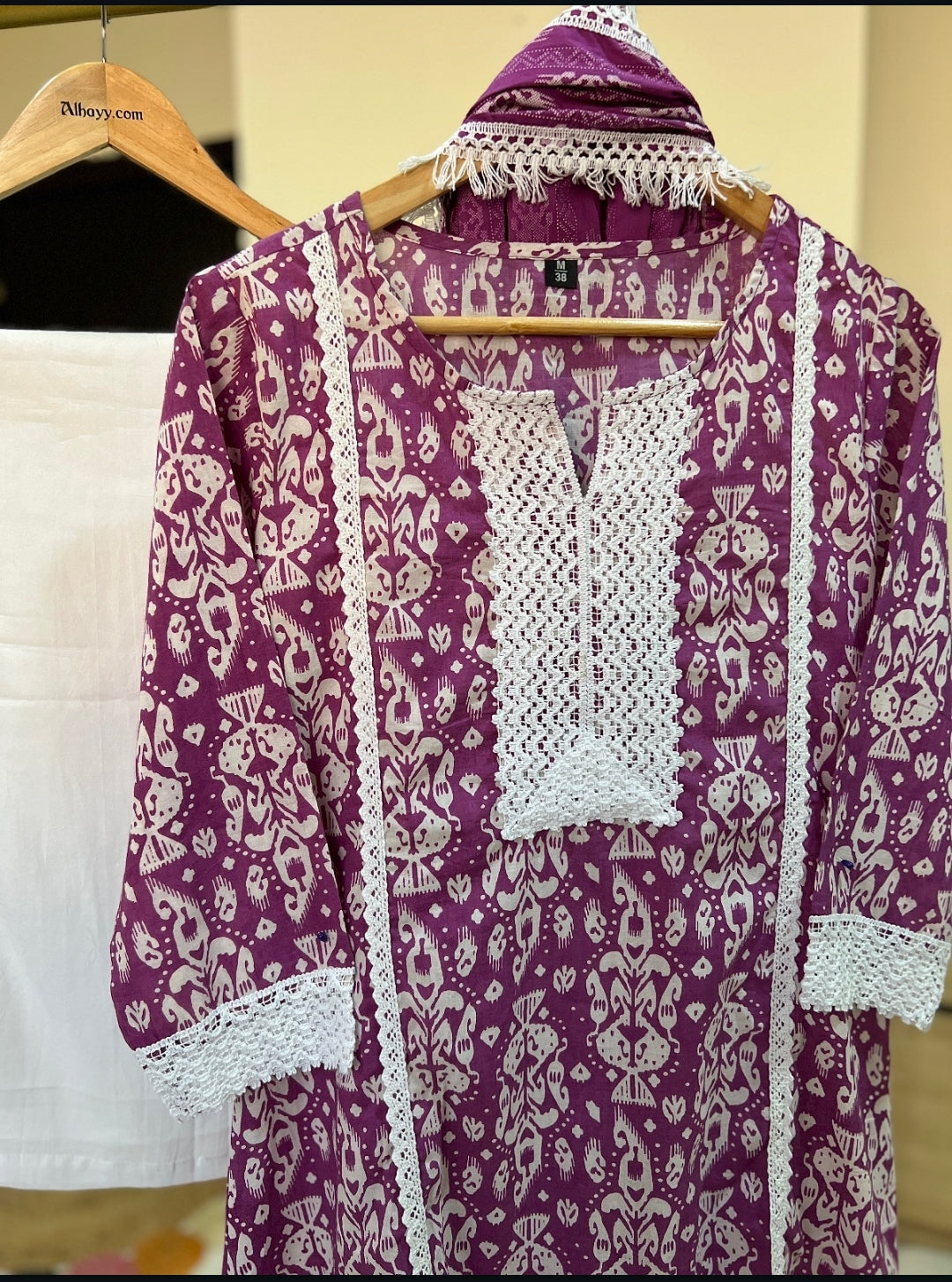 Premium Cotton Dress With Lace Work