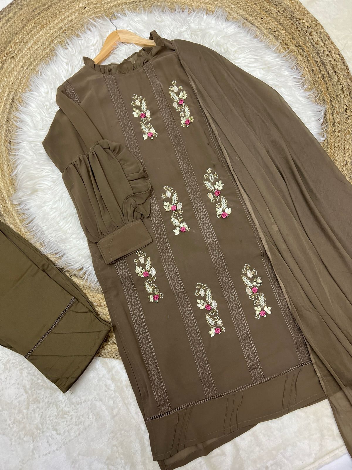 Georgette dress with unique sleeves