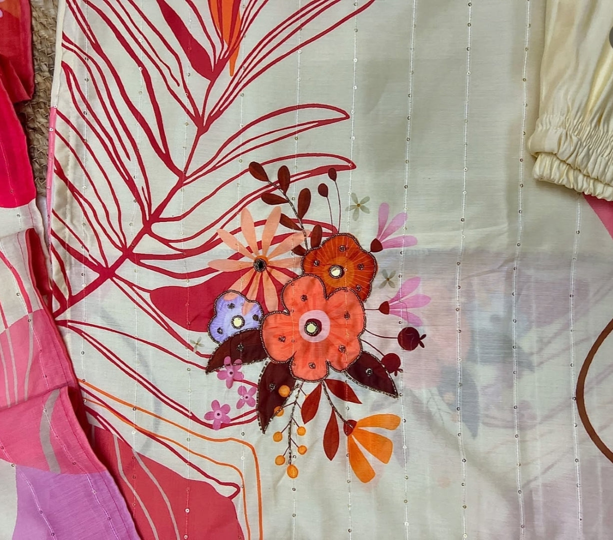 Beautiful Printed Dress in Cotton Silk Material