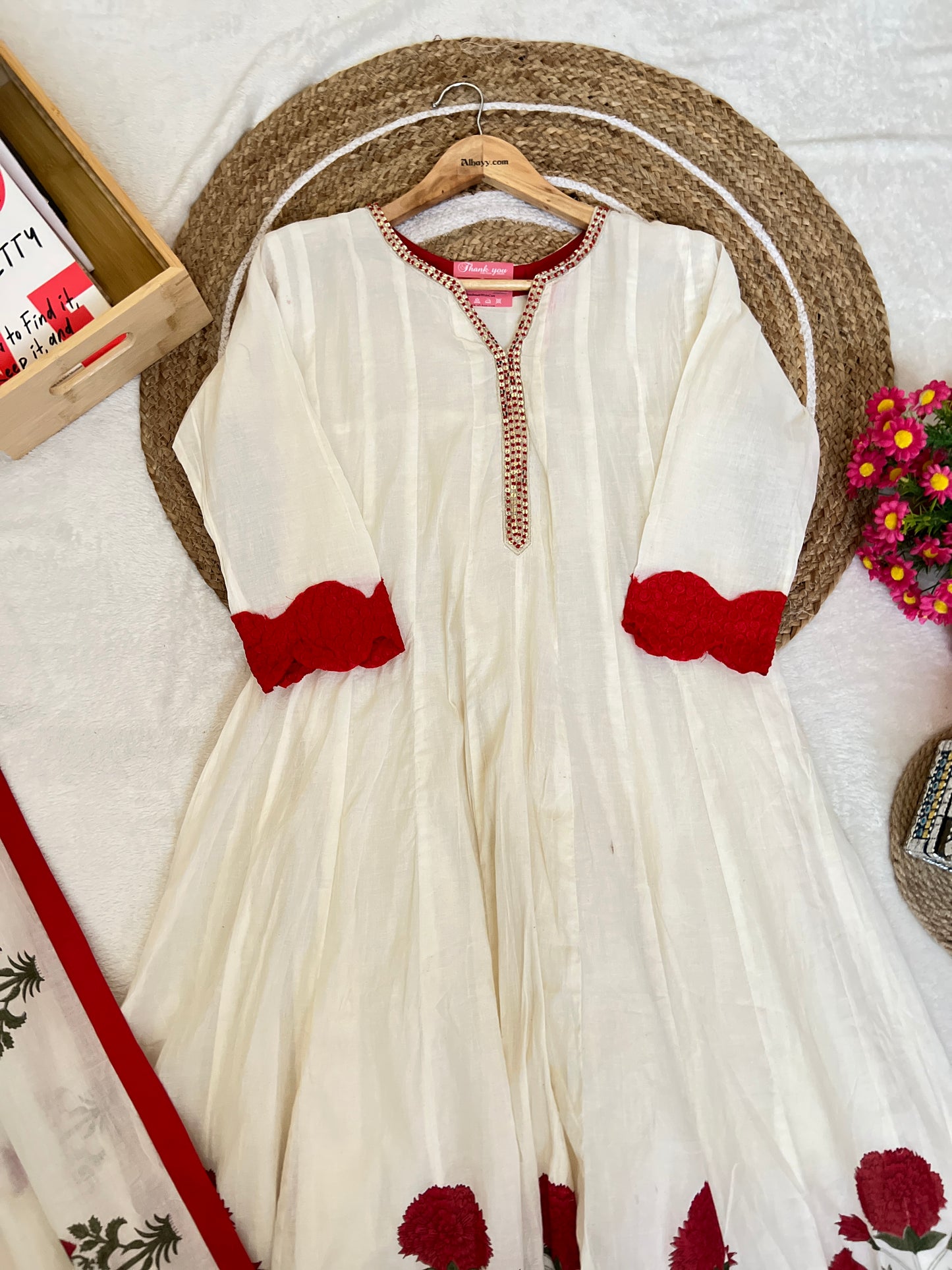 Beautiful dress in chanderi cotton