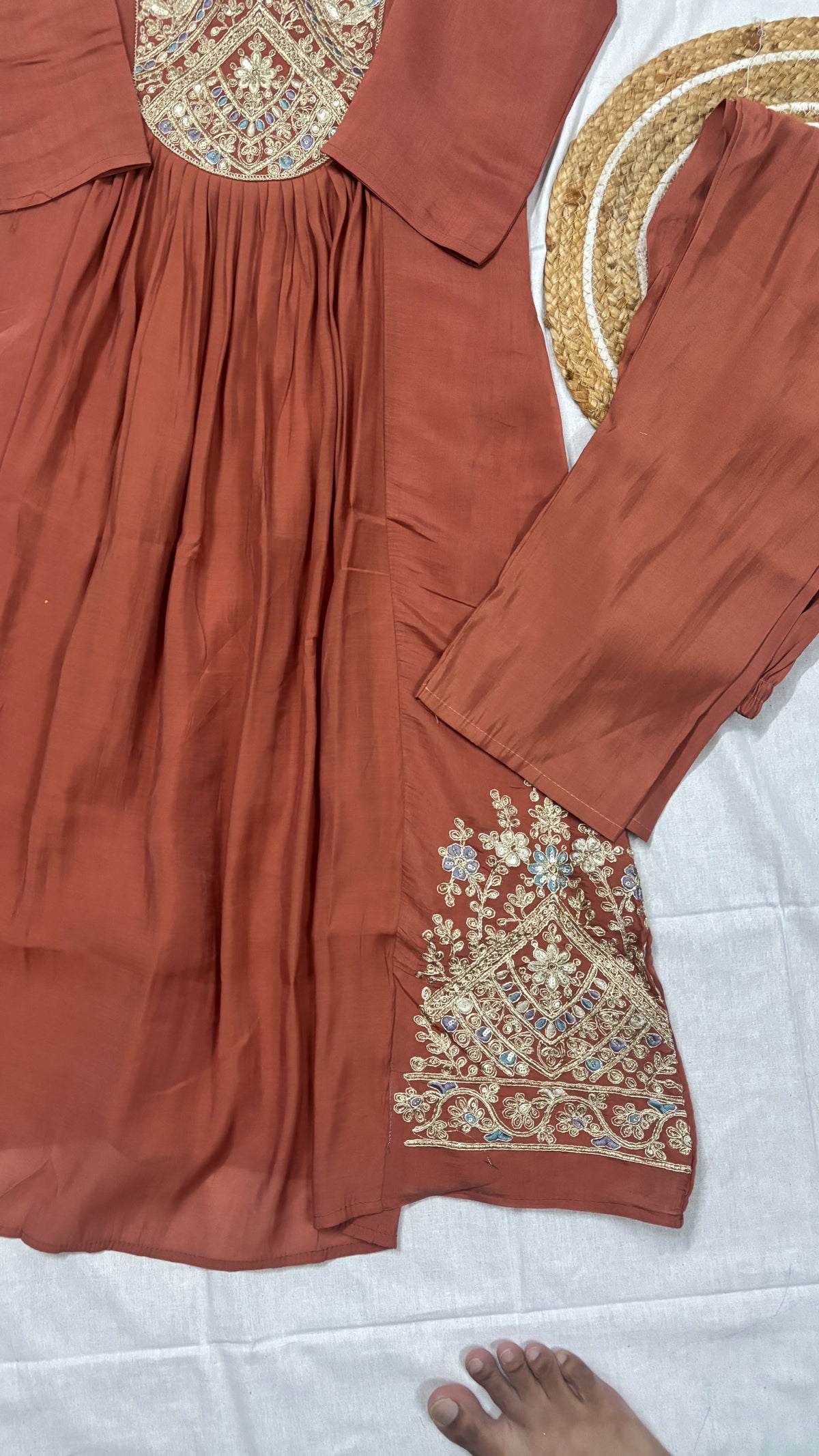 Mul chanderi suit set