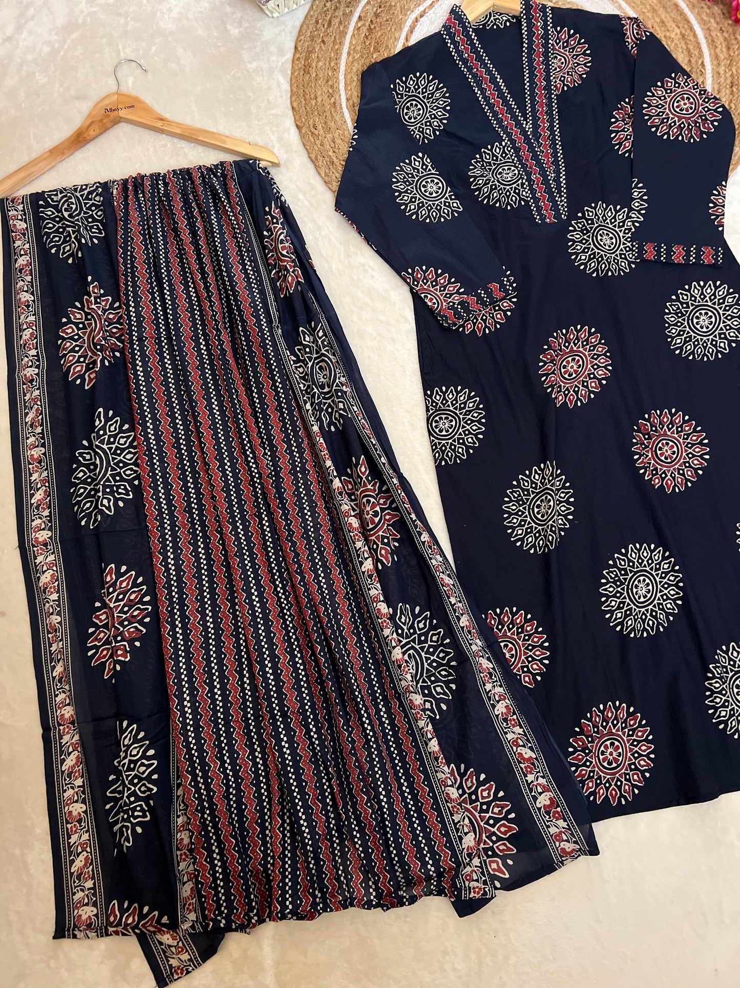 Premium cotton suit set ( full print work )