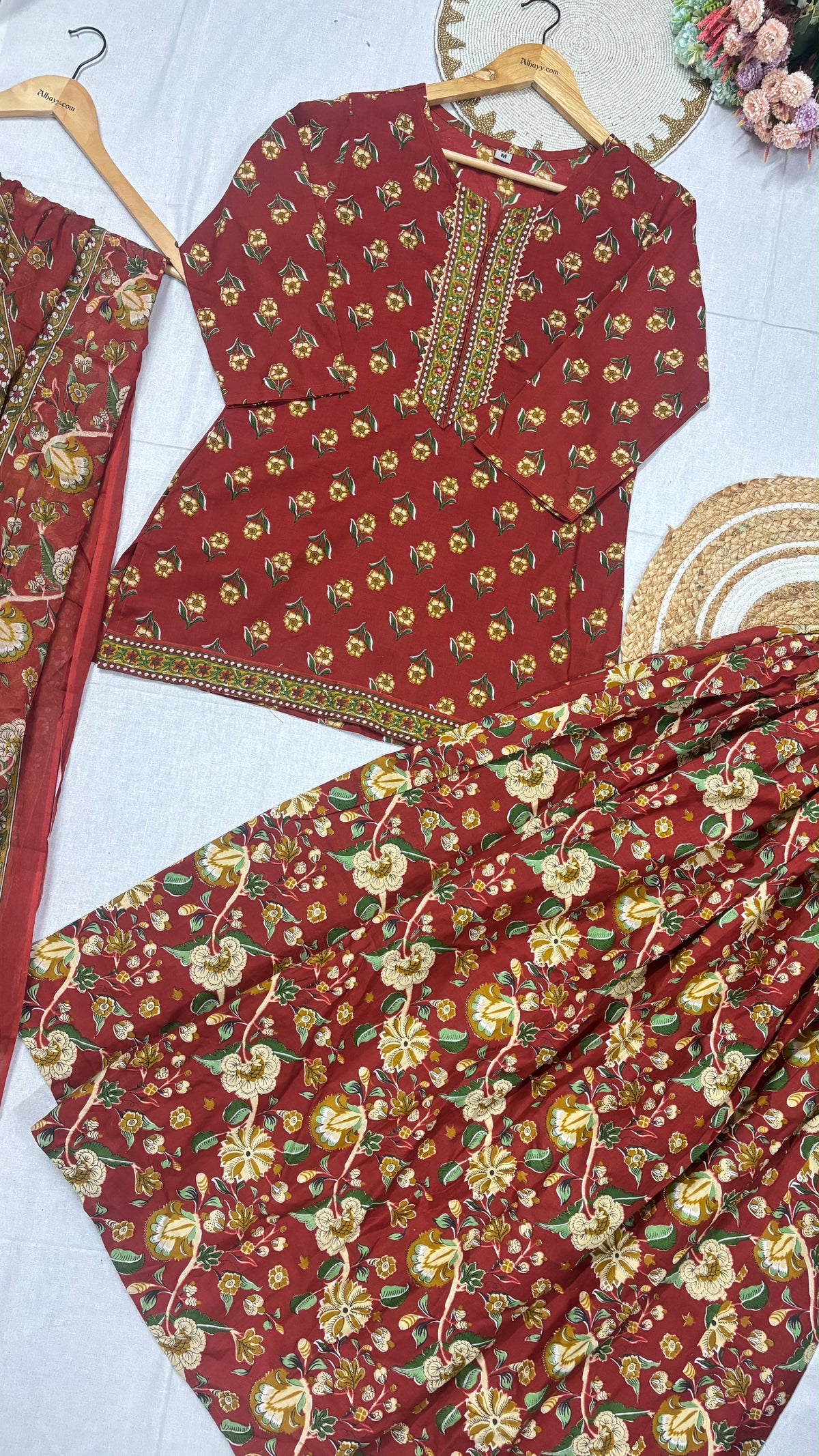 Skirt and shor top with dupatta