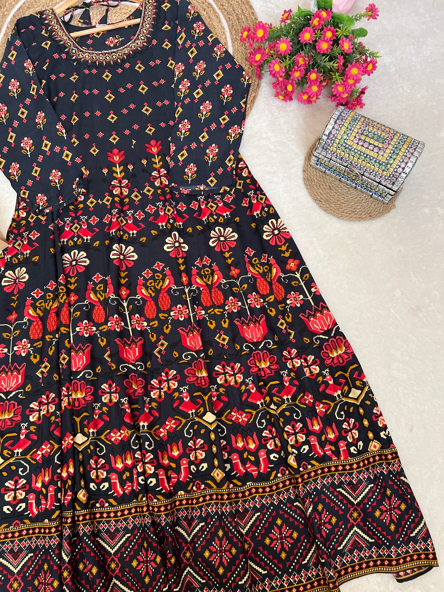 Beautiful frock in heavy rayon material (soft cotton)