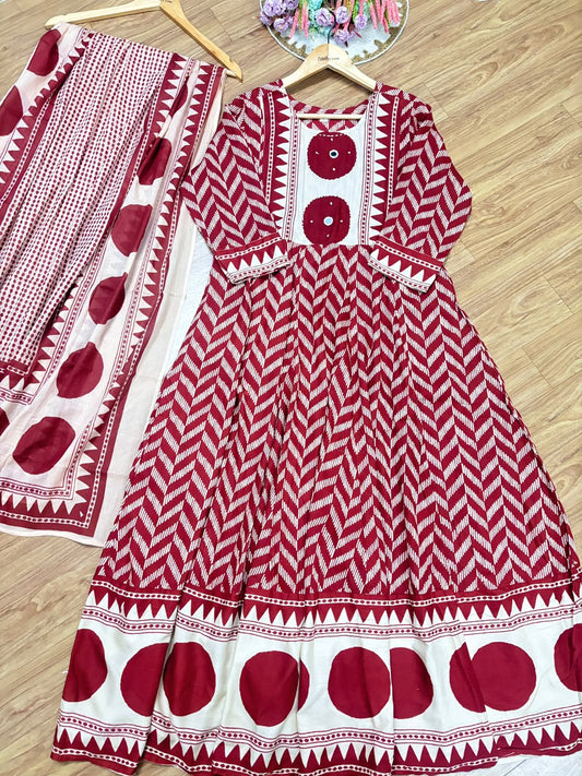 Frock dupatta set cotton