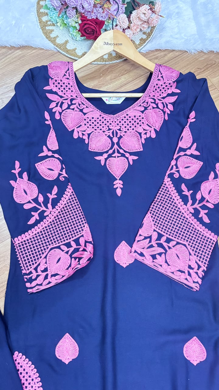 Premium Rayon Dress with Full Embroidery 11072026