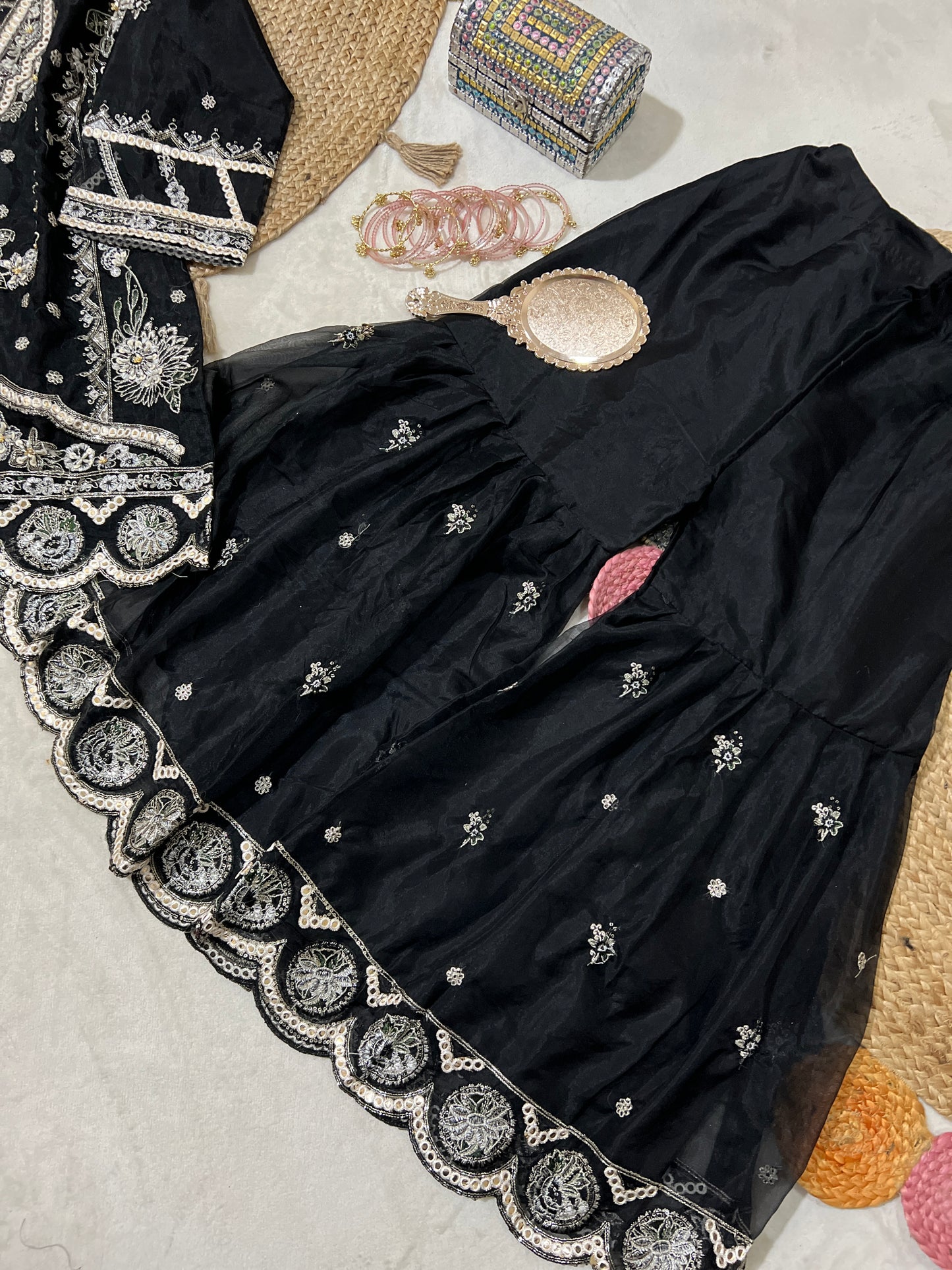 Premium Suit set -material organza with full embroidery and sequins work CBRP2064
