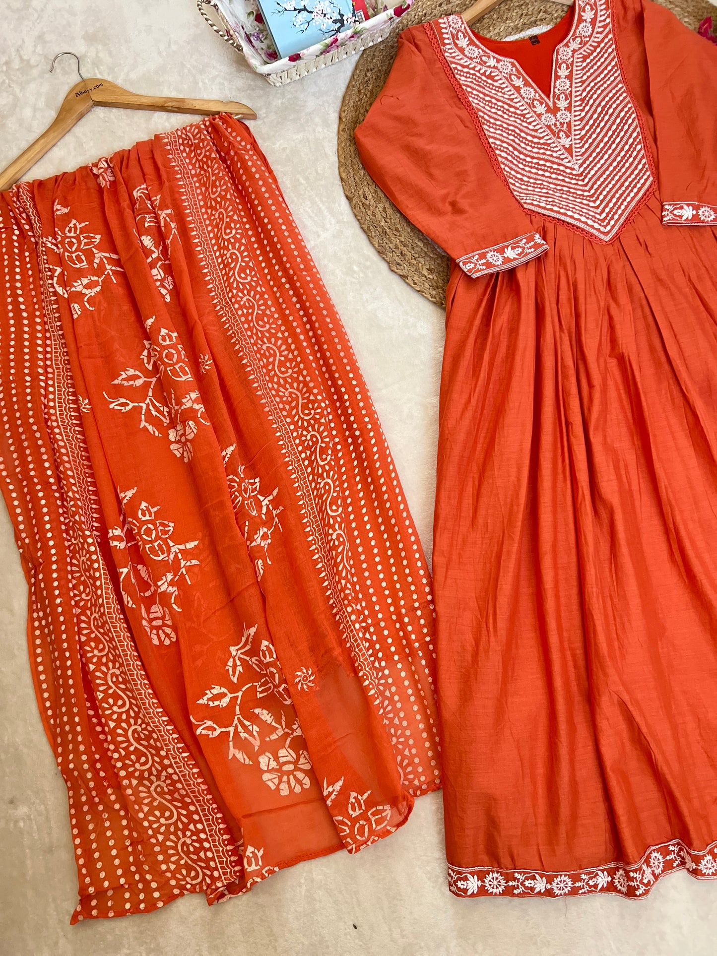 Premium Mul cotton suit set ( neck hands border & frock and pant border full Embroidery )
Dry clean only