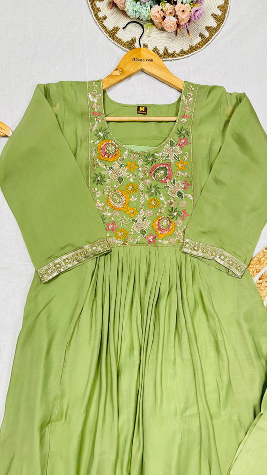 Mul chanderi suit set