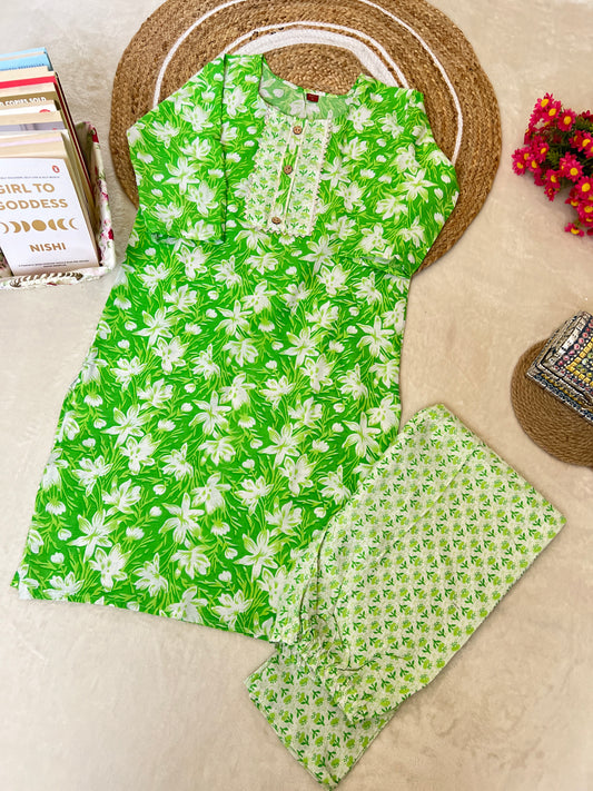 Cotton kurtie pant set