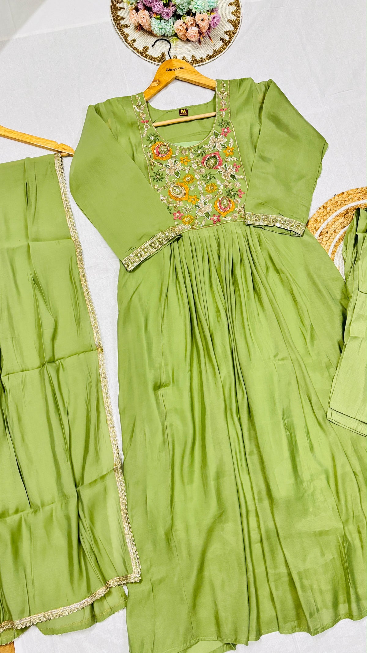 Mul chanderi suit set