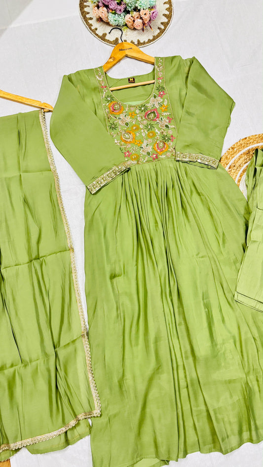 Mul chanderi suit set