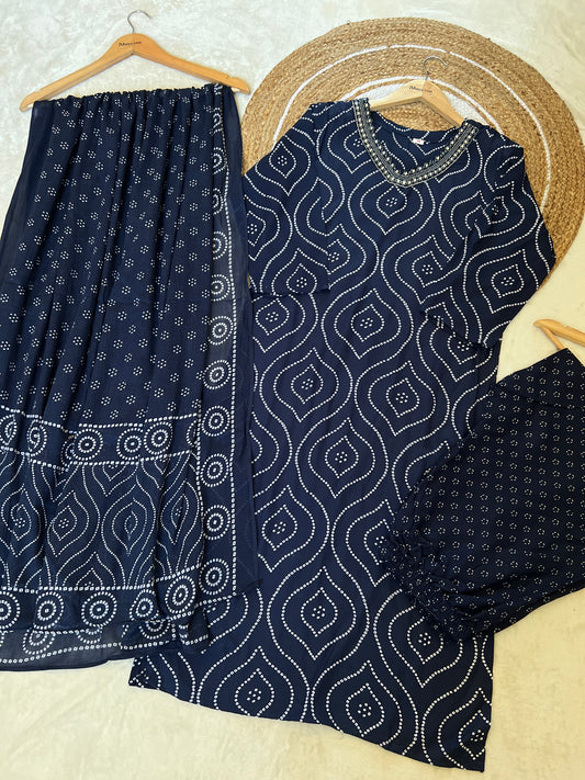 Beautiful dress in banarasi print in cotton rayon material