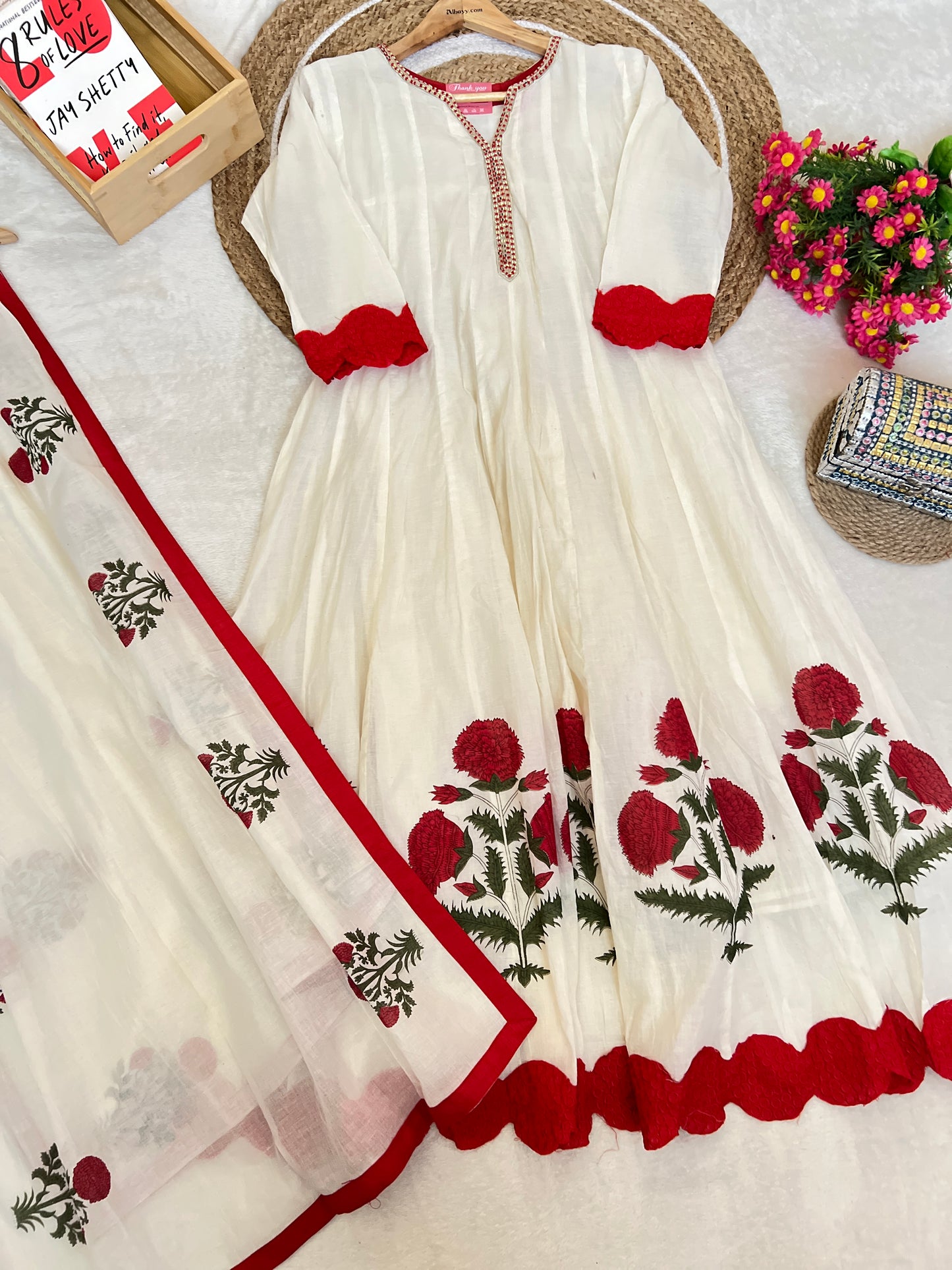 Beautiful dress in chanderi cotton