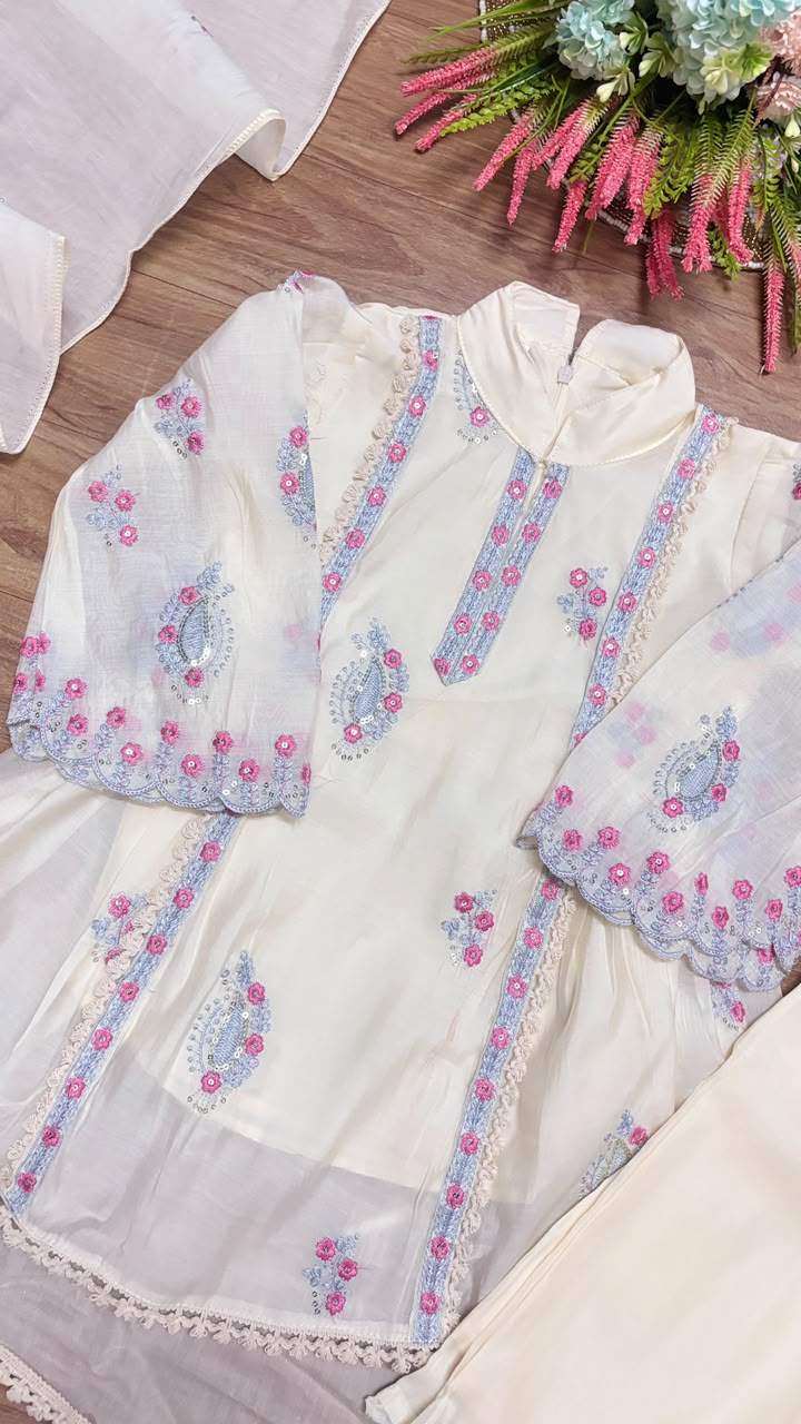 Kids wear full embroidery