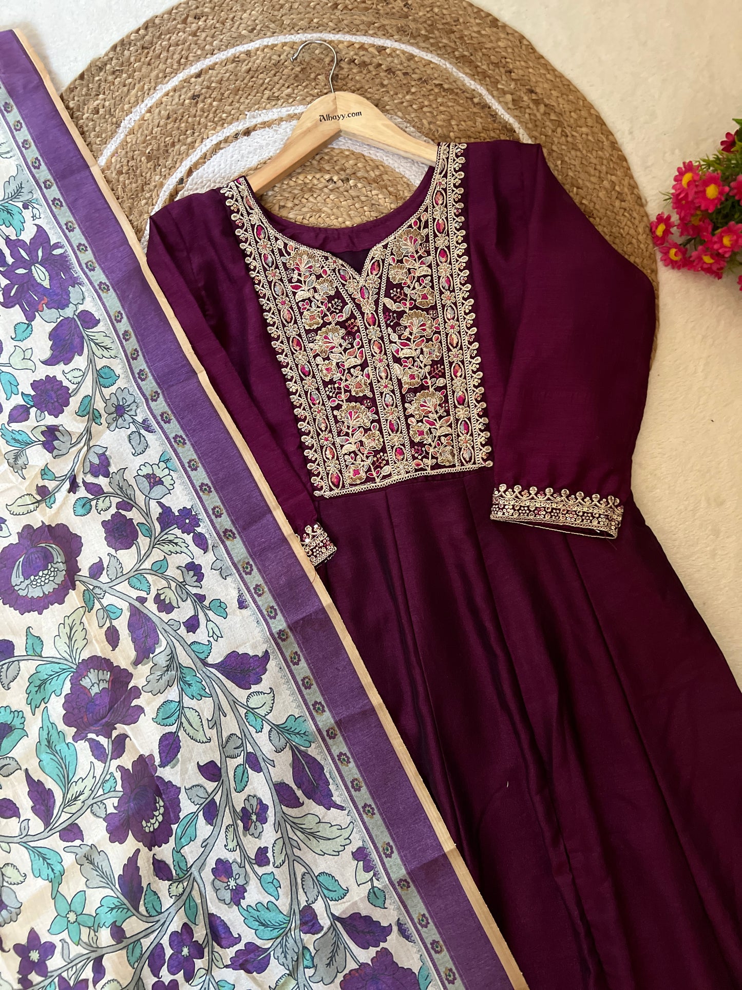 1021-beautiful frock dupatta set