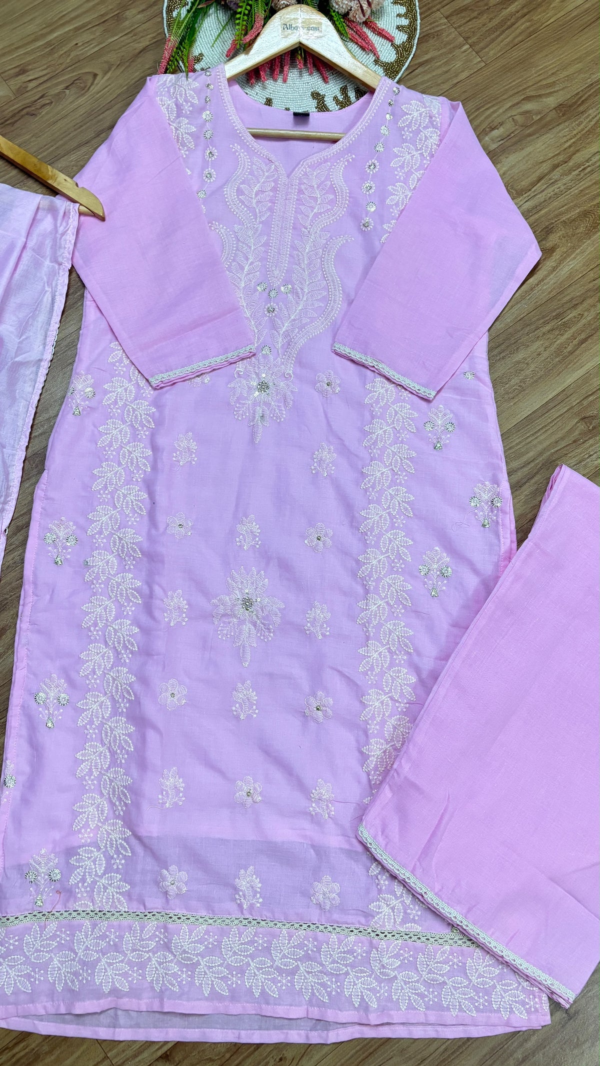 Cotton suit set full embroidery