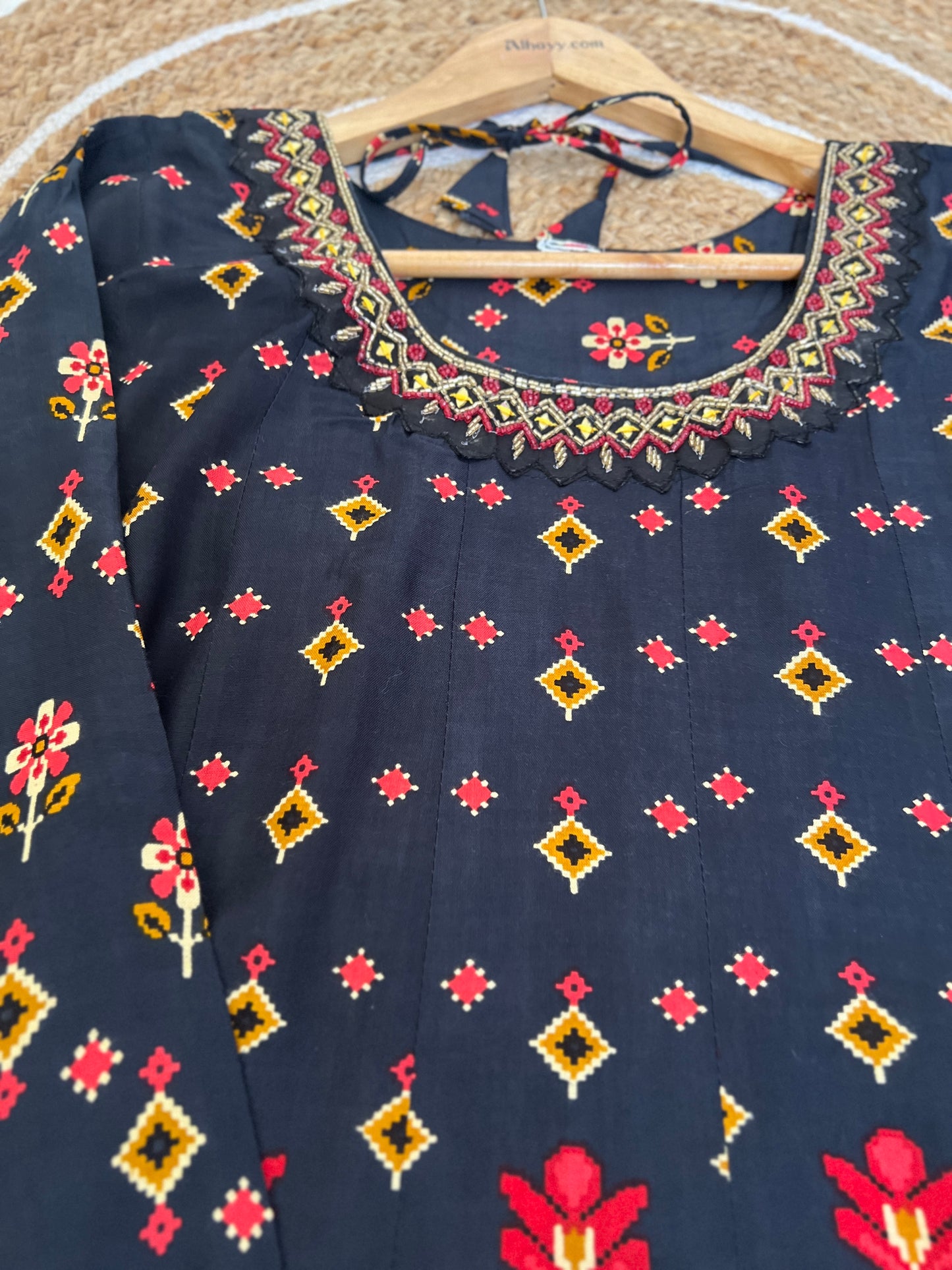 Beautiful frock in heavy rayon material (soft cotton)