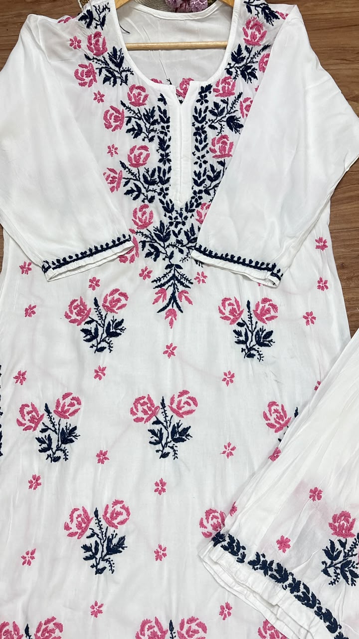 Chikankari cotton rayon soft material