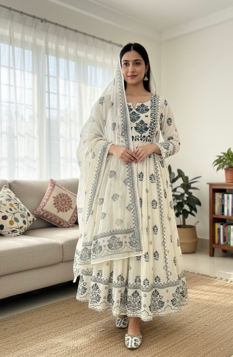 Cotton frock Dupatta set-CBRP261500006