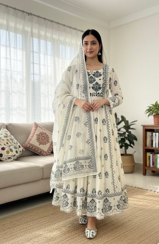 Cotton frock Dupatta set-CBRP261500006