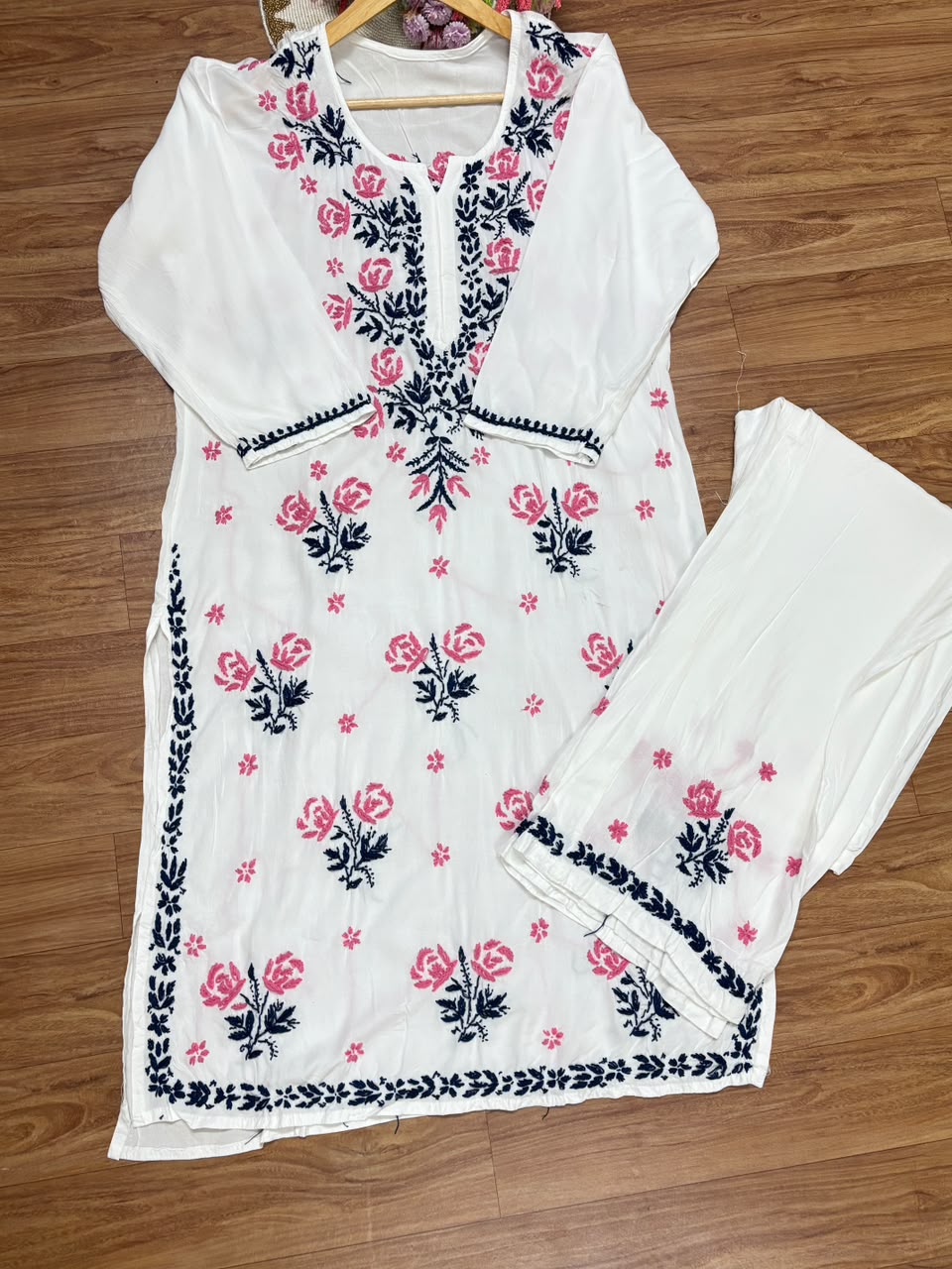 Chikankari cotton rayon soft material