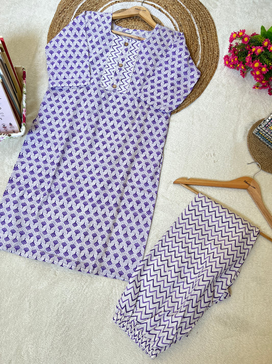 Cotton kurtie pant set