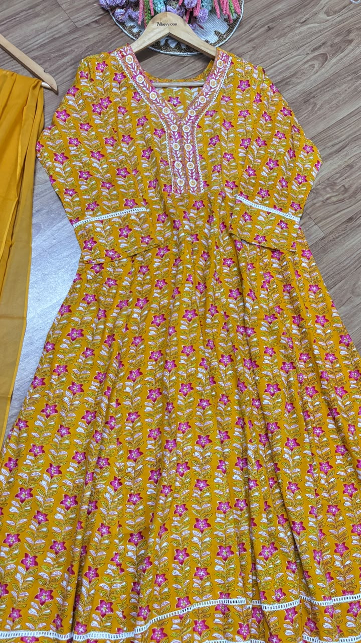 Cotton frock Dupatta set