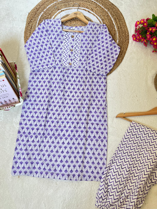 Cotton kurtie pant set