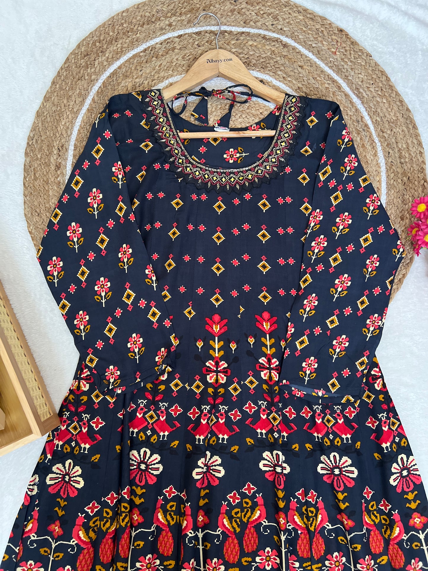 Beautiful frock in heavy rayon material (soft cotton)