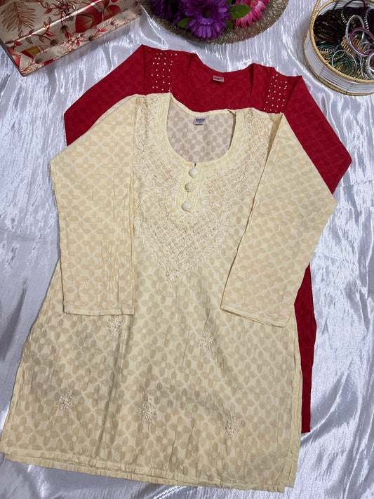 Cotton Chikankari kurti CBRP300