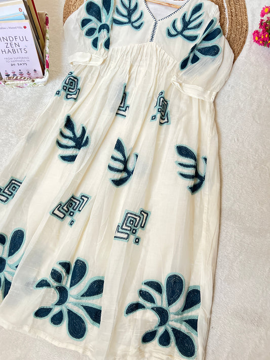 Beautiful cotton frock full embroidery