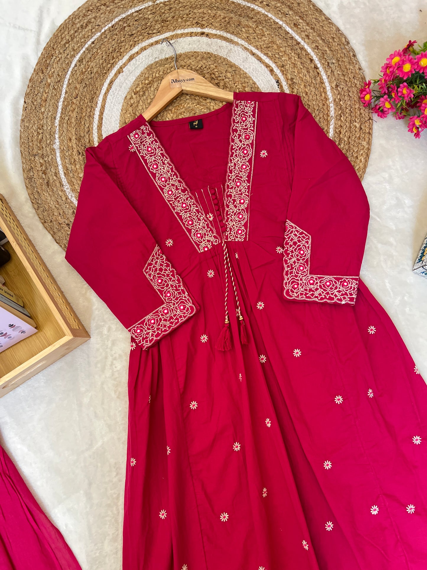 Cotton frock set full embroidery