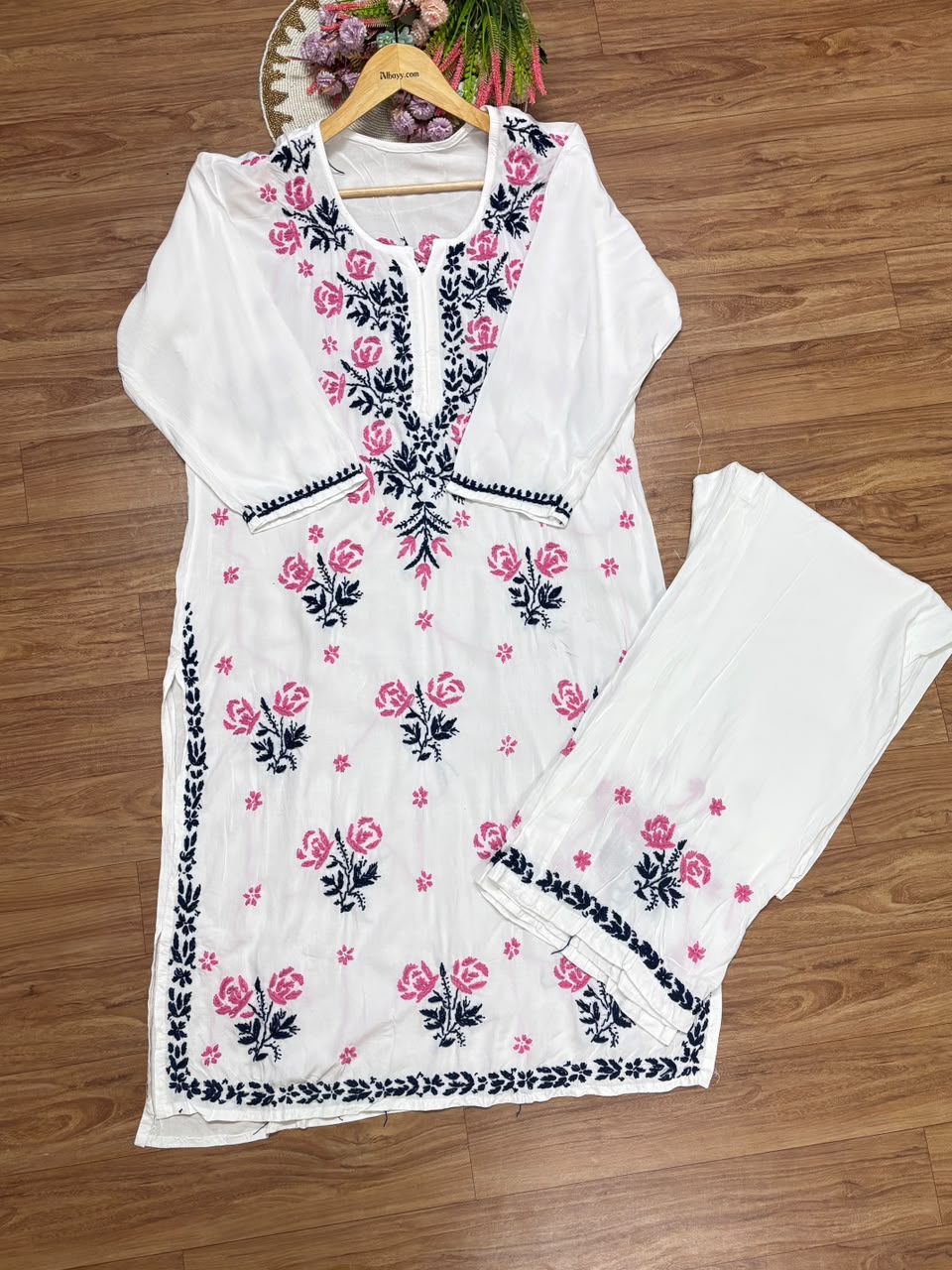 Chikankari cotton rayon soft material