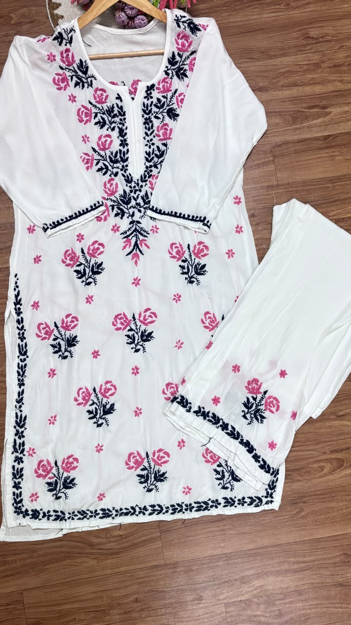 Chikankari cotton rayon soft material