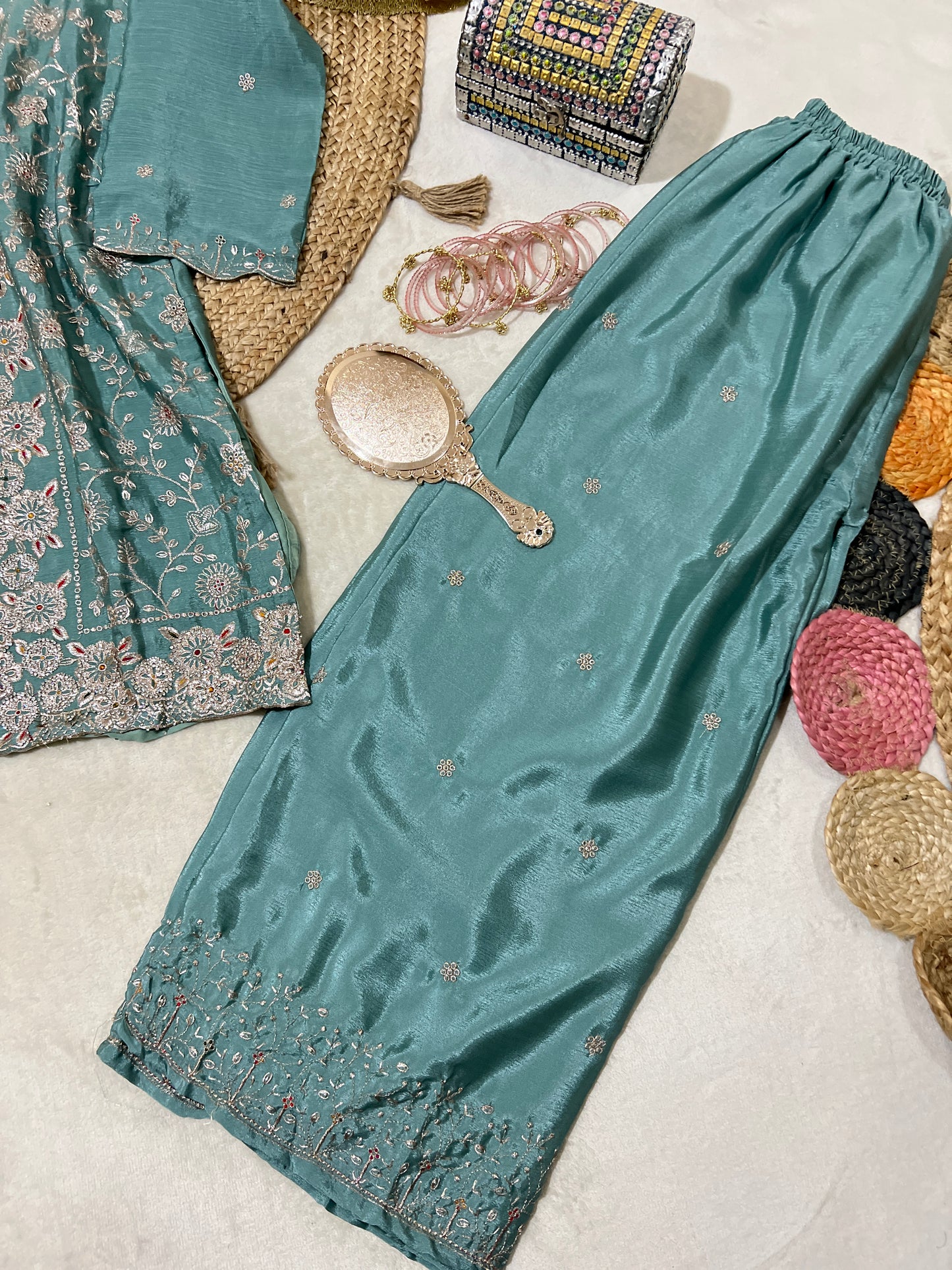 Premium Suit set with full embroidery and stone work CBRP2064