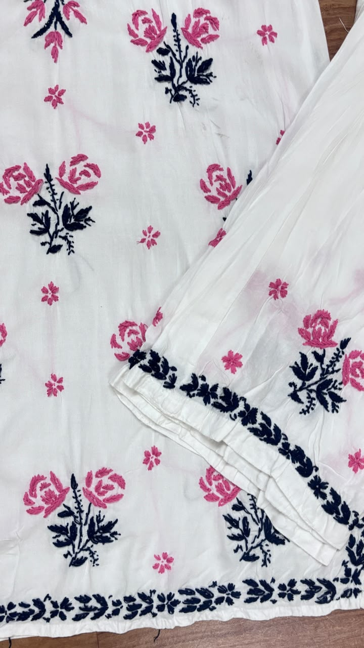 Chikankari cotton rayon soft material