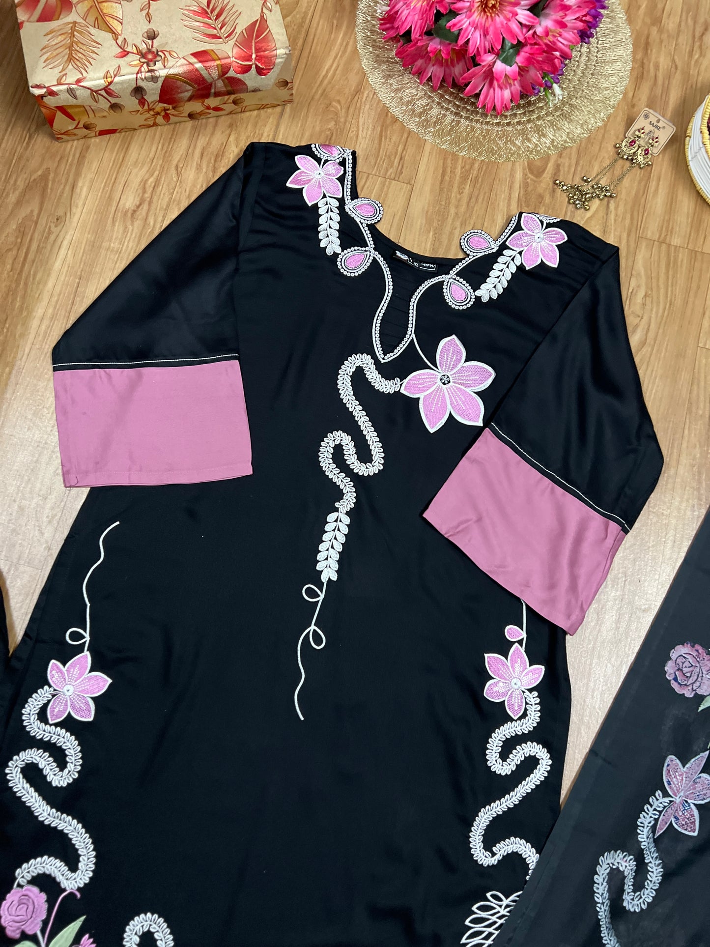 Premium dress in Heavy rayon Material with Embroidery CBRP500