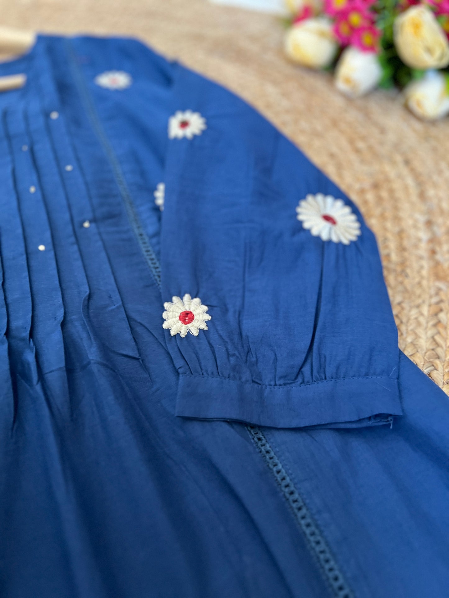 Premium cotton suit set embroidery on frock-CBRP 1044