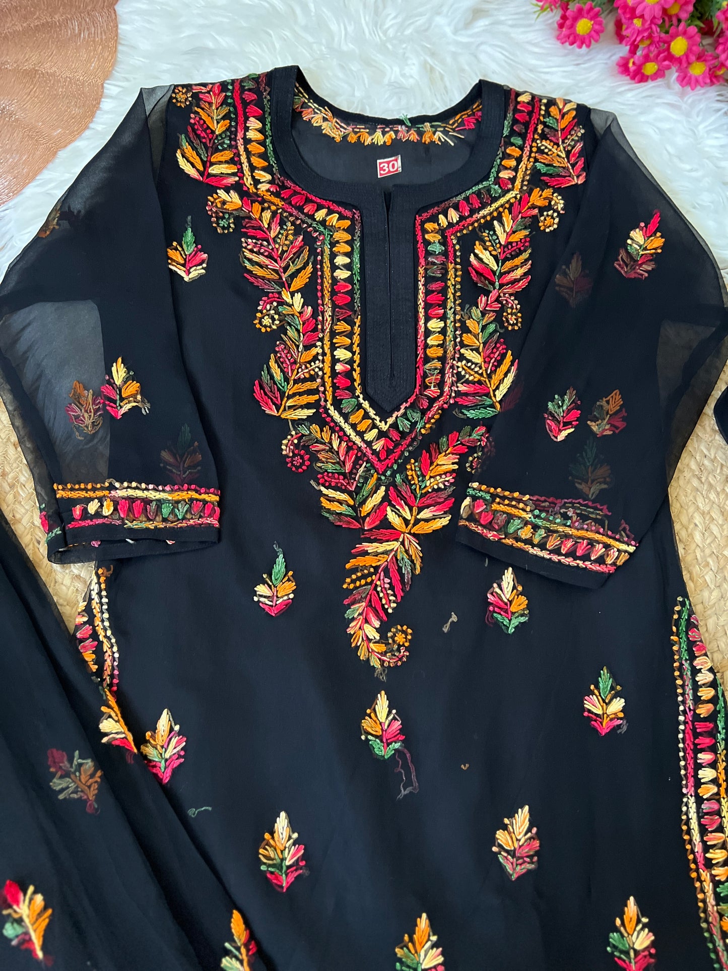 Kids Chikankari kurtie georgett material