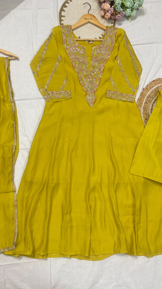 Mul chanderi suit set
