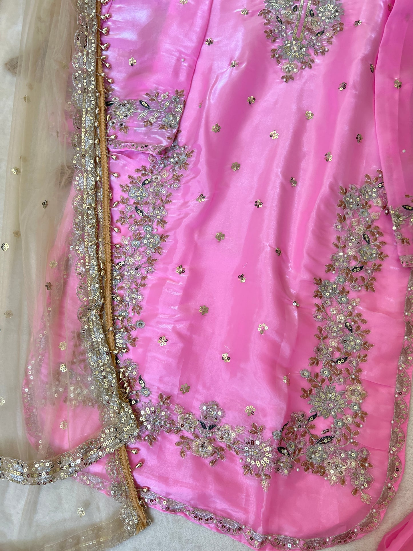Premium suit set with full pearl work and sequins work CBRP0034