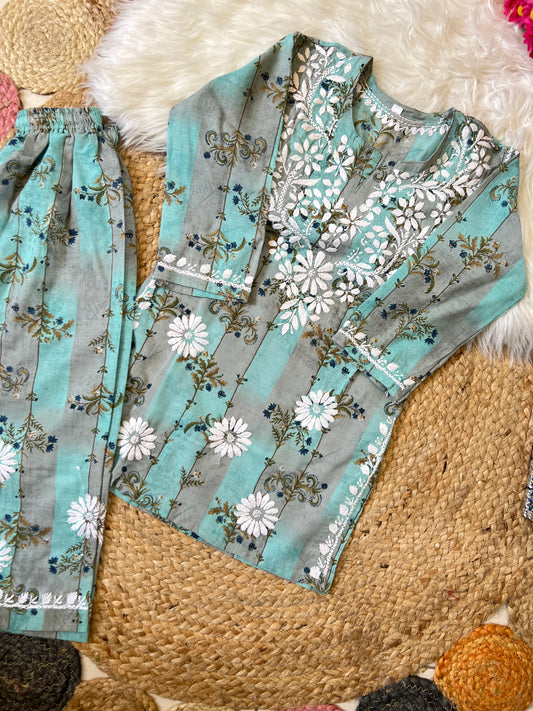 Kids dress chikankari