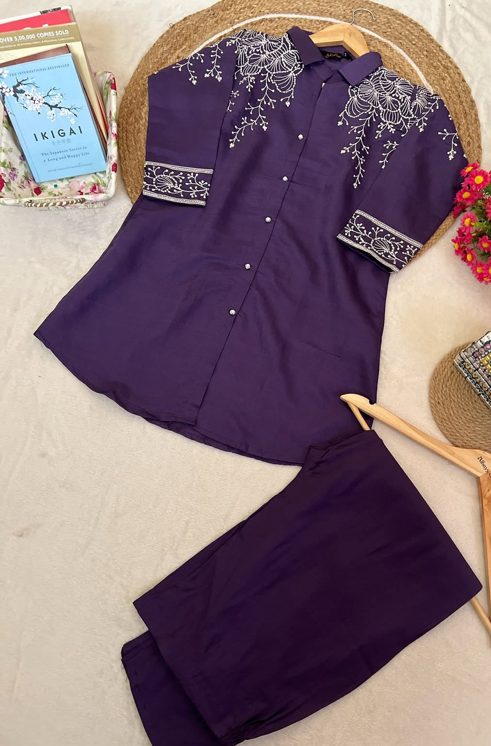 Cord set with full embroidery CBRP36