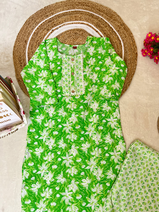 Cotton kurtie pant set