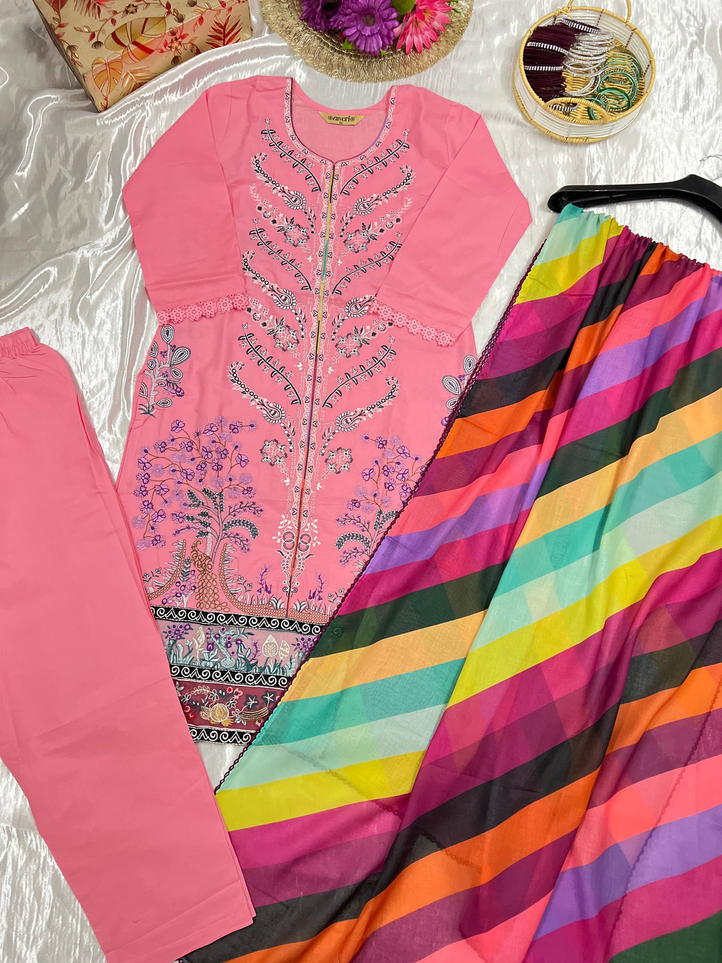 Full Embroidery cotton suit CBRP500