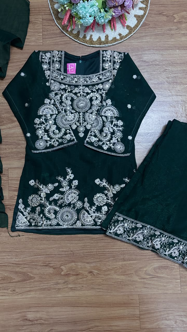 Kids wear full embroidery and sequins work